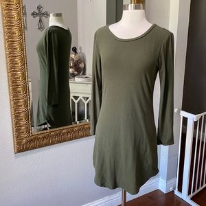 Olive Green Longsleeve Bodycon Dress, Medium, Great Condition